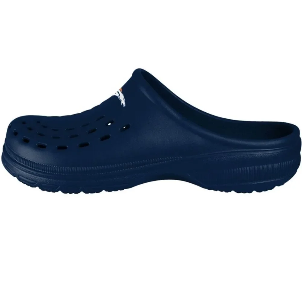 FOCO Men's XL 13-14 Navy Denver Broncos Sunny Day Clogs - New